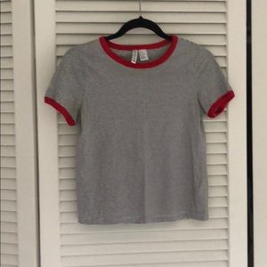Striped Divided crop top size small